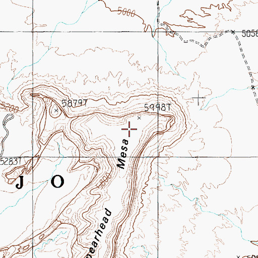 Topographic Map of Spearhead Mesa, AZ
