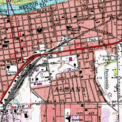 Topographic Map of Albany C and E Depot (historical), OR