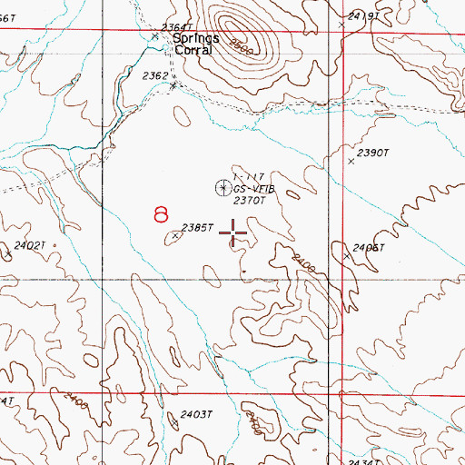 Topographic Map of Alkali Flats, OR