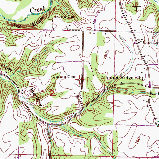 Topographic Map of Corum Cemetery, AL