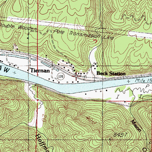 Topographic Map of Tiernan, OR