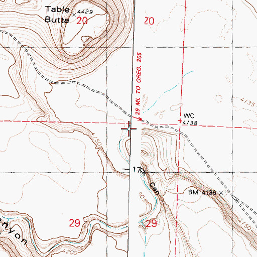 Topographic Map of Black Canyon, OR