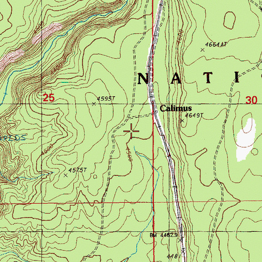 Topographic Map of Calimus, OR