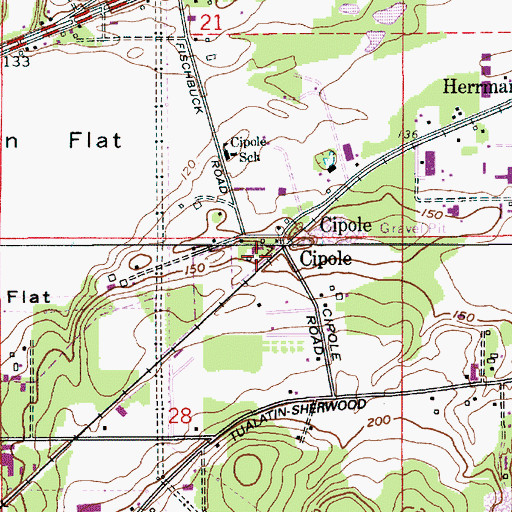 Topographic Map of Cipole (historical), OR