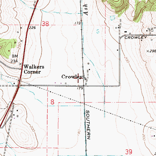 Topographic Map of Crowley, OR