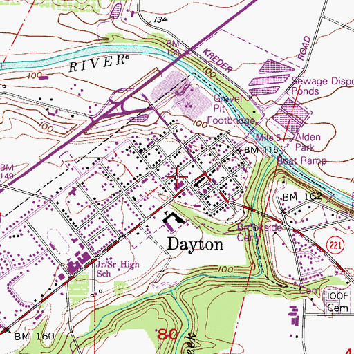 Topographic Map of Dayton, OR