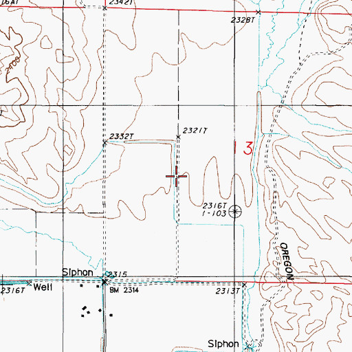 Topographic Map of Dry Gulch, OR