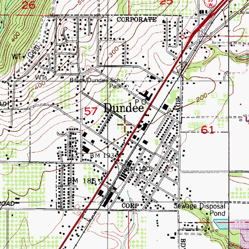 Topographic Map of Dundee, OR