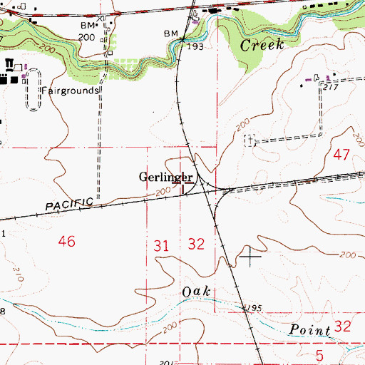 Topographic Map of Gerlinger, OR