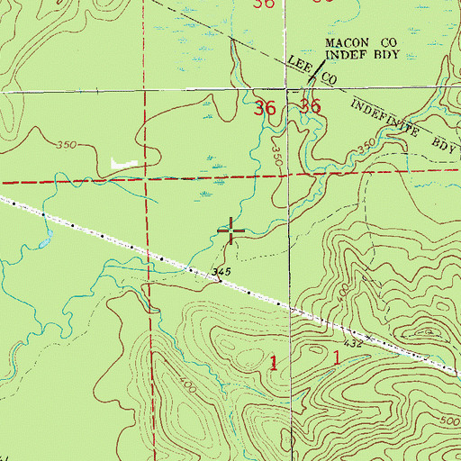 Topographic Map of Cossey Branch, AL