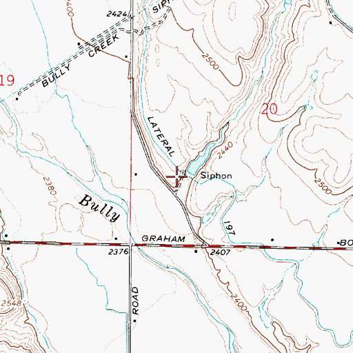 Topographic Map of Lateral 197, OR