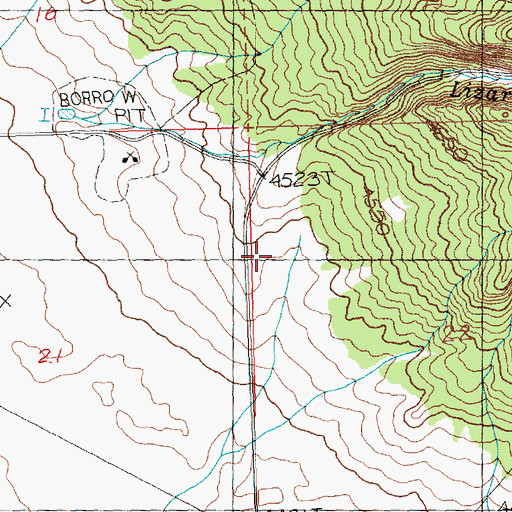 Topographic Map of Lizard Creek, OR