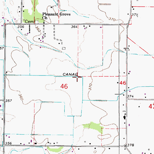 Topographic Map of Main Canal, OR