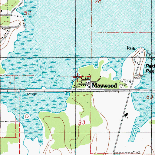 Topographic Map of Maywood, OR