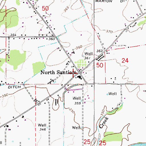 Topographic Map of North Santiam, OR