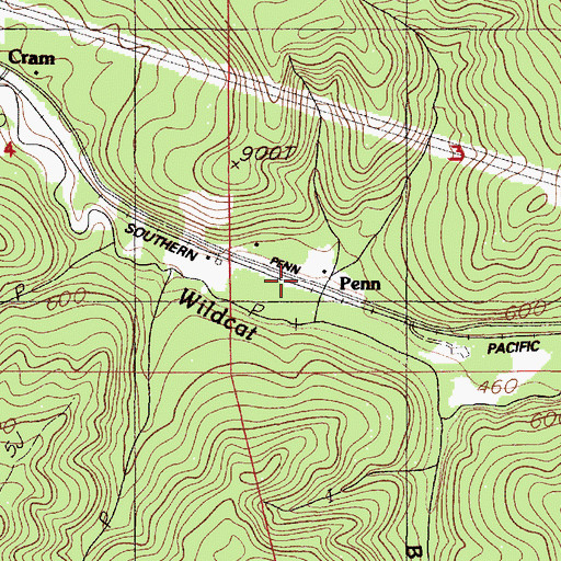 Topographic Map of Penn, OR