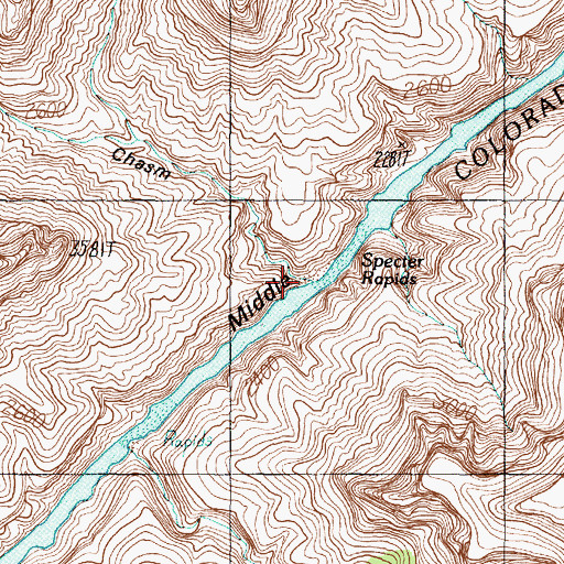 Topographic Map of Specter Chasm, AZ