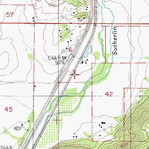 Topographic Map of Redbell, OR