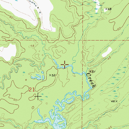 Topographic Map of Cotahoma Creek, AL