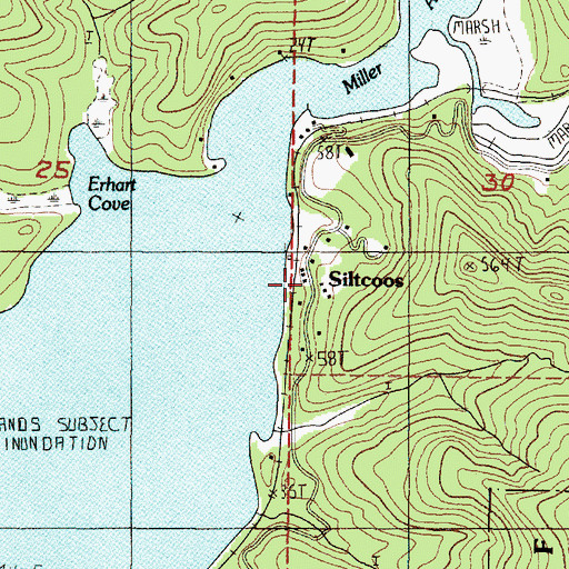 Topographic Map of Siltcoos, OR