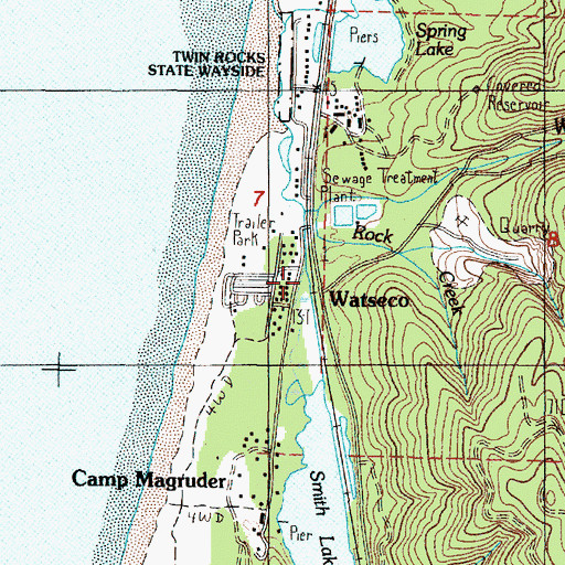 Topographic Map of Watseco (historical), OR