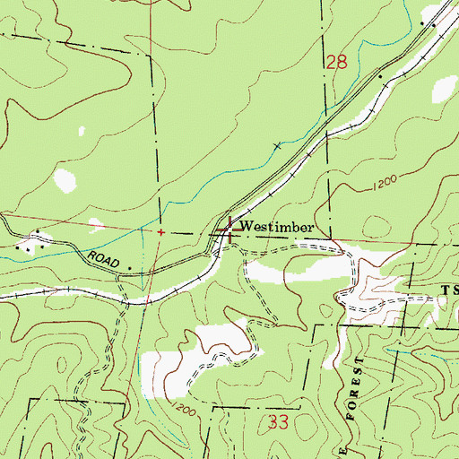 Topographic Map of Westimber (historical), OR