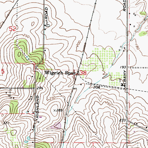 Topographic Map of Wigrich Spur (historical), OR