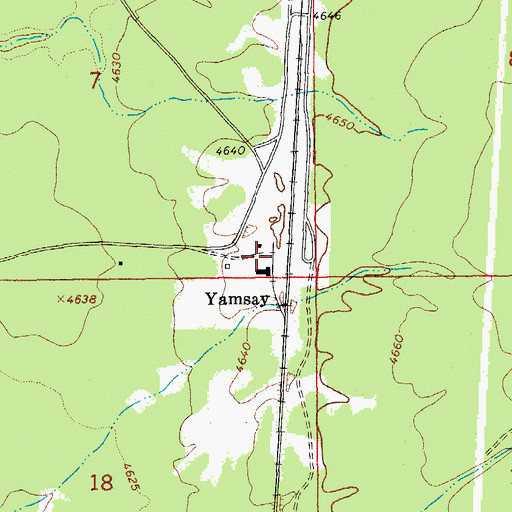 Topographic Map of Yamsay, OR