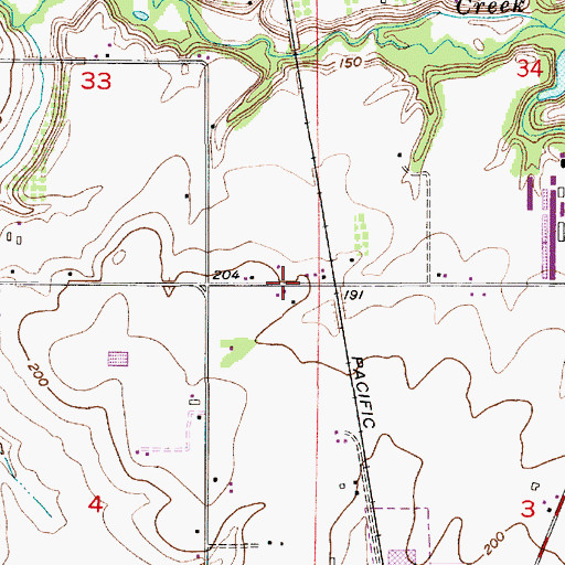 Topographic Map of Baron (historical), OR