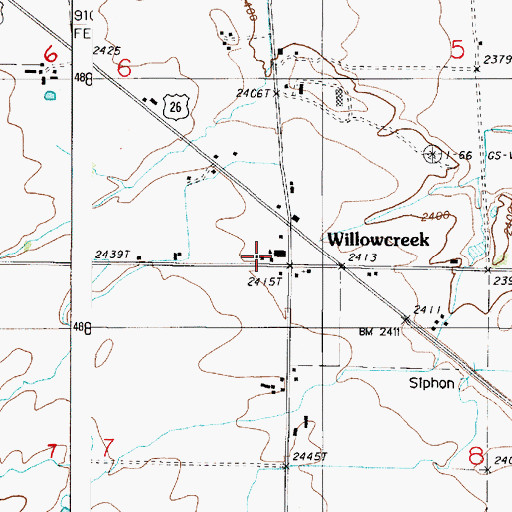 Topographic Map of Willowcreek Elementary School, OR