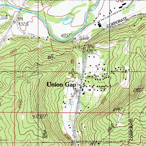 Topographic Map of Whitmore (historical), OR