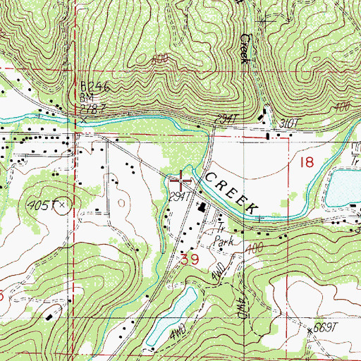 Topographic Map of Homes Gallup Bridge, OR