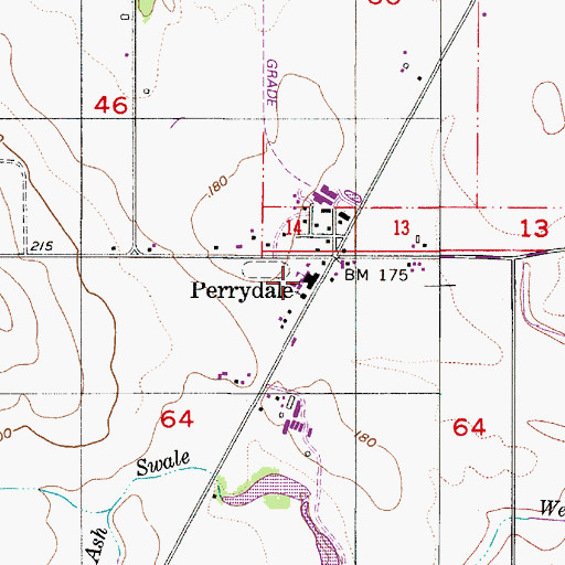 Topographic Map of Perrydale School, OR