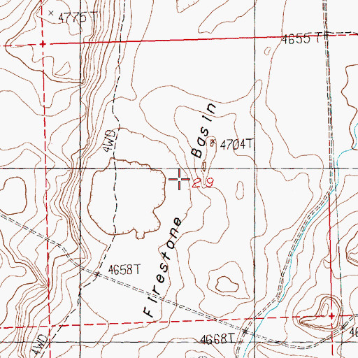 Topographic Map of Firestone Basin, OR