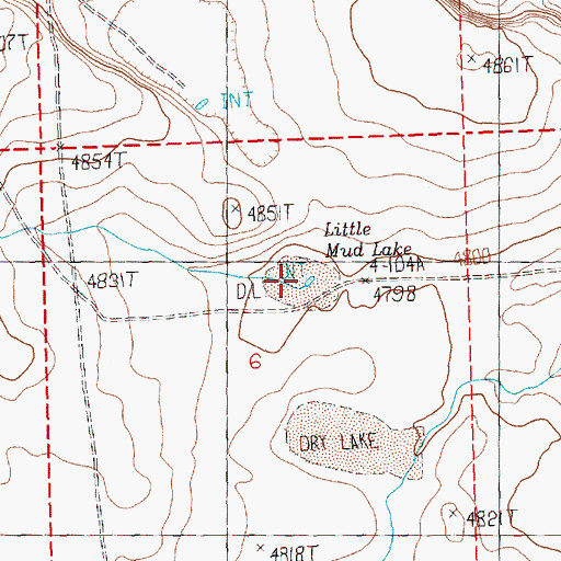 Topographic Map of Little Mud Lake, OR