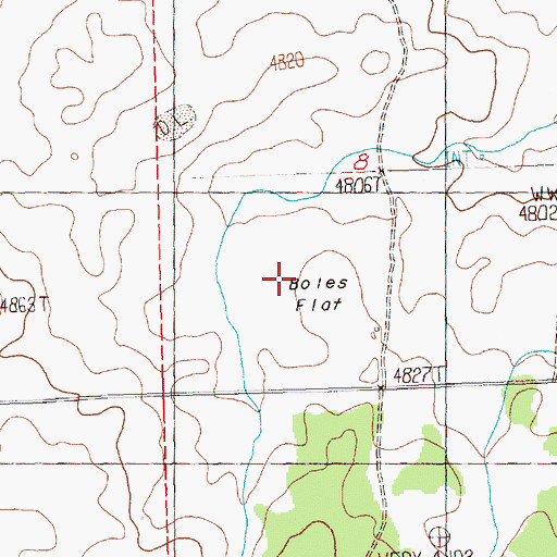 Topographic Map of Boles Flat, OR