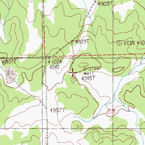 Topographic Map of Cruiser Well, OR