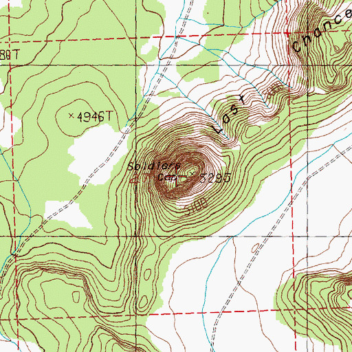Topographic Map of Soldiers Cap, OR