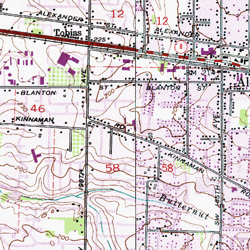 Topographic Map of Kinnaman Elementary School, OR