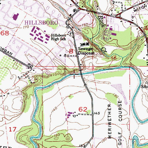 Topographic Map of Rood Bridge, OR