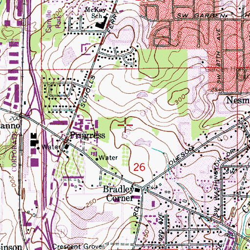 Topographic Map of Redtail Golf Course, OR