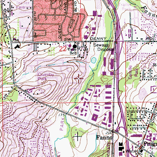 Topographic Map of Greenway Park, OR