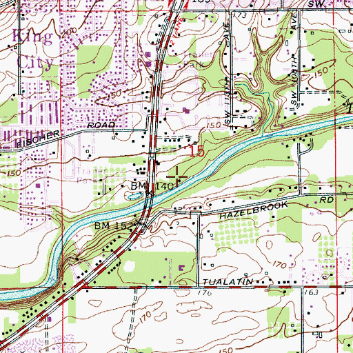 Topographic Map of Avalon Park (historical), OR