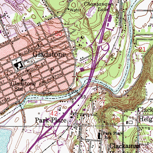 Topographic Map of High Rocks City Park, OR