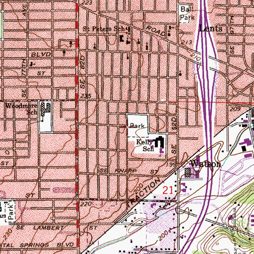 Topographic Map of Glenwood City Park, OR