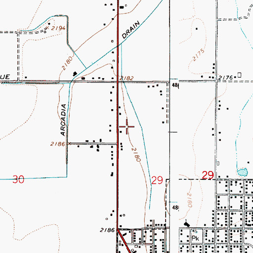 Topographic Map of Nyssa-Arcadia Drain, OR