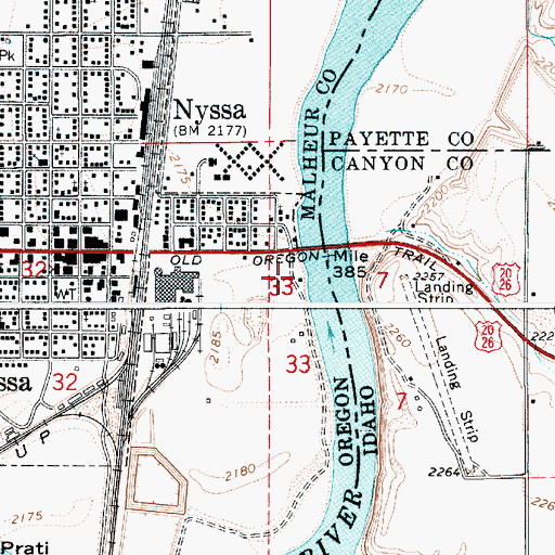 Topographic Map of River Park, OR