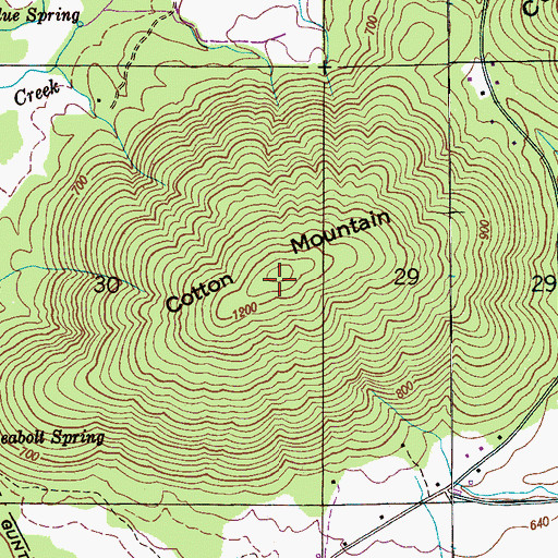 Topographic Map of Cotton Mountain, AL