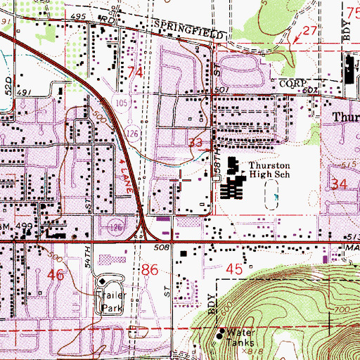 Topographic Map of William S Fort Memorial Park, OR