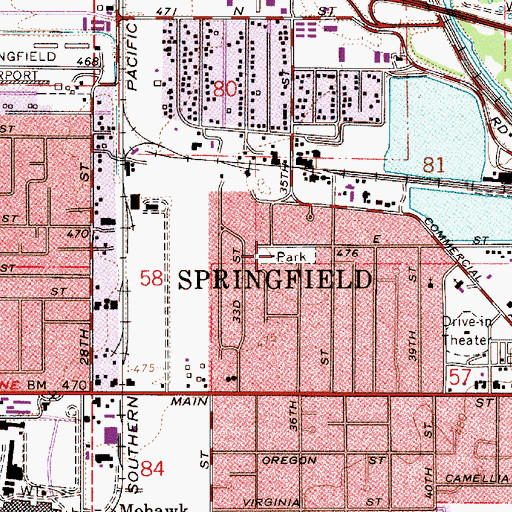 Topographic Map of Tyson Park, OR